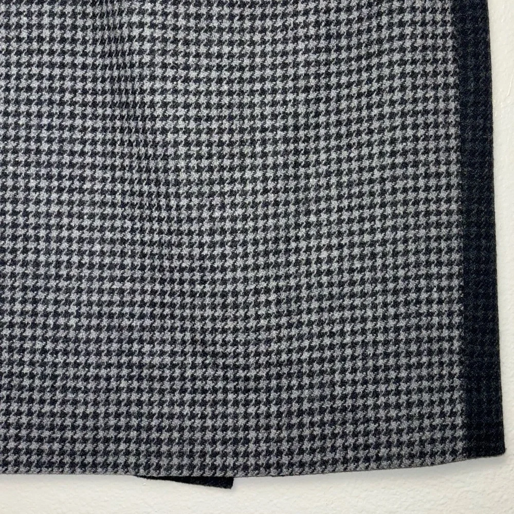 J. Crew Colorblock pencil skirt in houndstooth wool blend women's 8 Black & Gray